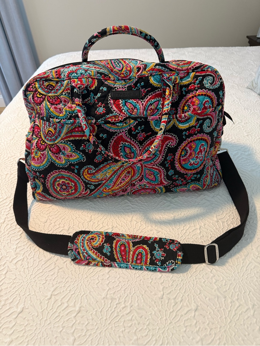 Vera Bradley Black Quilted Weekender Bag
